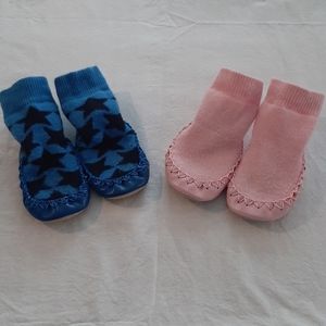Lot of 2 pairs Hanna Andersson slipper moccasins